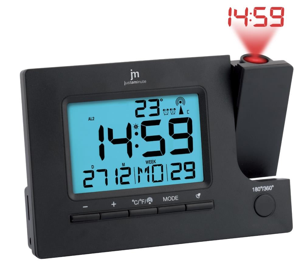 Vækkeur radiostyret med projektor og LCD display