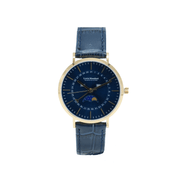 Lewis Mumford dameur med gylden urkasse, månefase og rem - 38 mm - Urma.dk