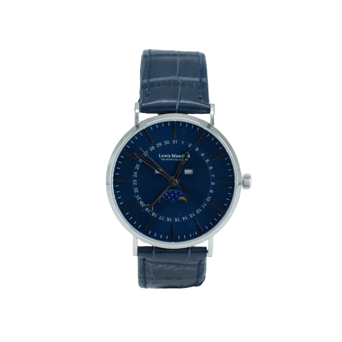 Lewis Mumford herreur stål med månefase - 42 mm - Urma.dk