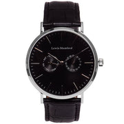 Lewis Mumford sort med læderrem - 38 mm - Urma.dk