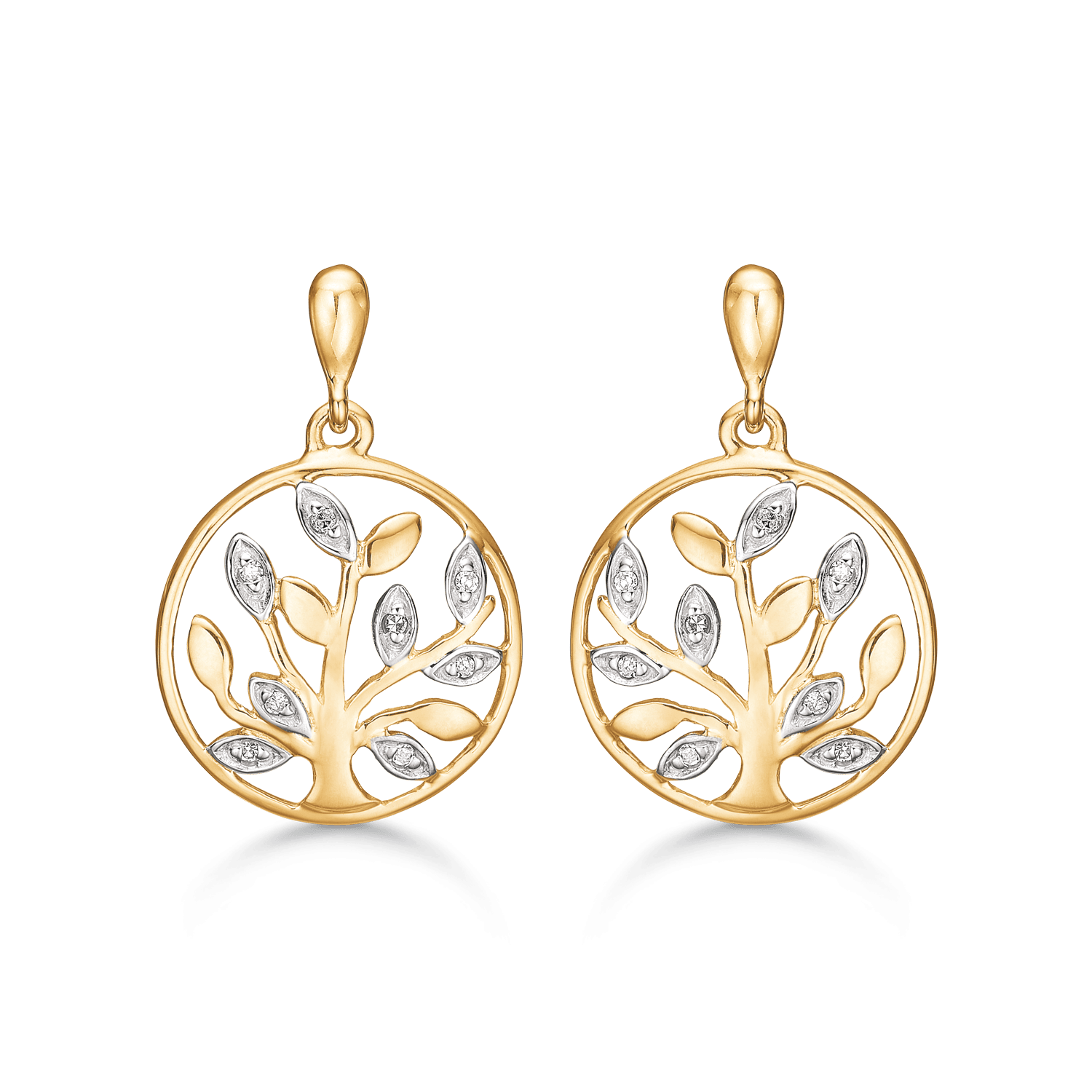 Livets Træ 14 kt. Guld ørehænger 73205044 - Urma.dk