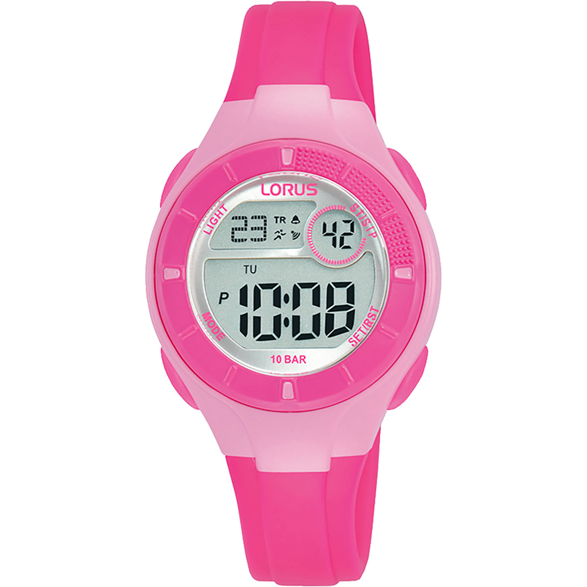 Lorus Pige Resin Pink Digital Ur R2345PX9 - Urma.dk