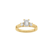 LUXURY Classic firkant 14kt. guldsring m. Lab. G. dia. 1,33ct TW/VS2 - Urma.dk