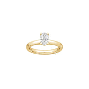 LUXURY Classic oval 14kt. guldsring m. Lab. G. dia. 1,0ct TW/VS2 - Urma.dk
