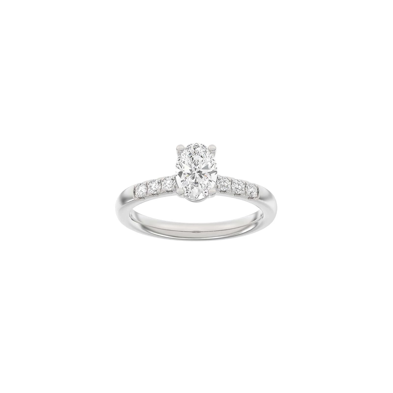 LUXURY Classic oval 14kt. guldsring m. Lab. G. dia. 1,2ct TW/VS2 - Urma.dk
