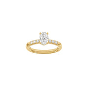 LUXURY Classic oval 14kt. guldsring m. Lab. G. dia. 1,2ct TW/VS2 - Urma.dk