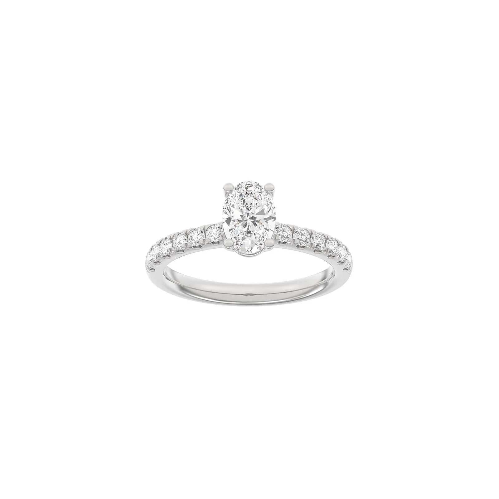 LUXURY Classic oval 14kt. guldsring m. Lab. G. dia. 1,4ct TW/VS2 - Urma.dk