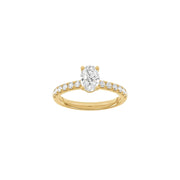 LUXURY Classic oval 14kt. guldsring m. Lab. G. dia. 1,4ct TW/VS2 - Urma.dk