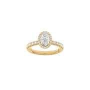 LUXURY Halo oval 14kt. guldsring m. Lab. G. dia. 1,52ct TW/VS2 - Urma.dk