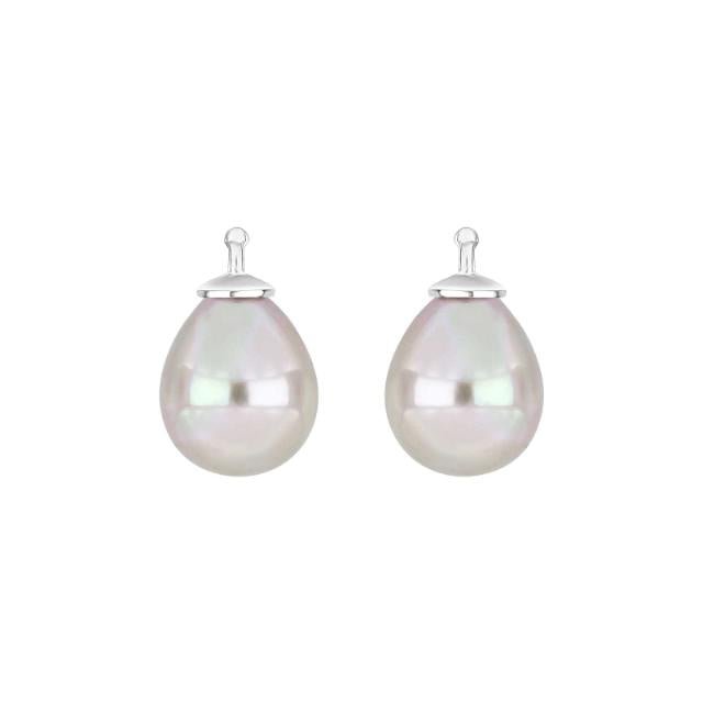 Mallorca perle dråbe farve07 m/rh sølv - par - Urma.dk