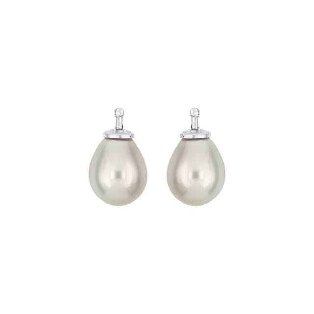 Mallorca perle dråbe farve07 m/rh sølv - par - Urma.dk