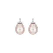 Mallorca perle dråbe farve11 m/rh sølv - par - Urma.dk