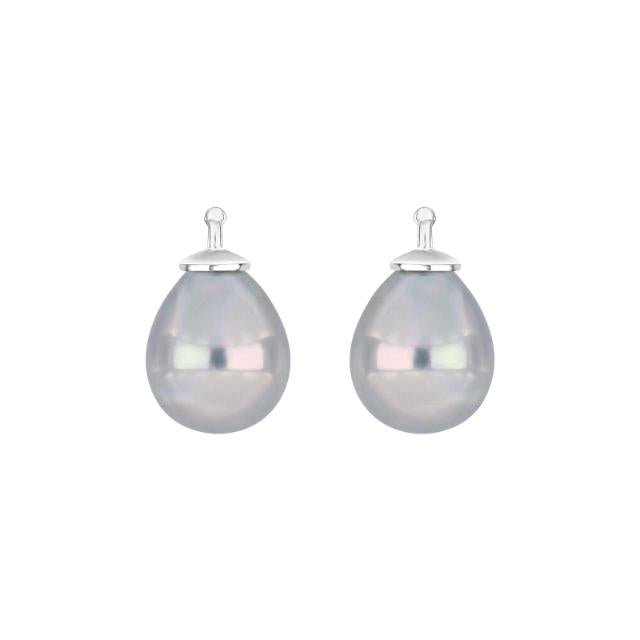 Mallorca perle dråbe farve93 m/rh sølv - par - Urma.dk