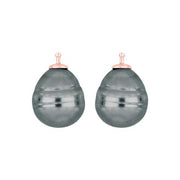 Mallorca perle barok farve13 m/rh sølv - par
