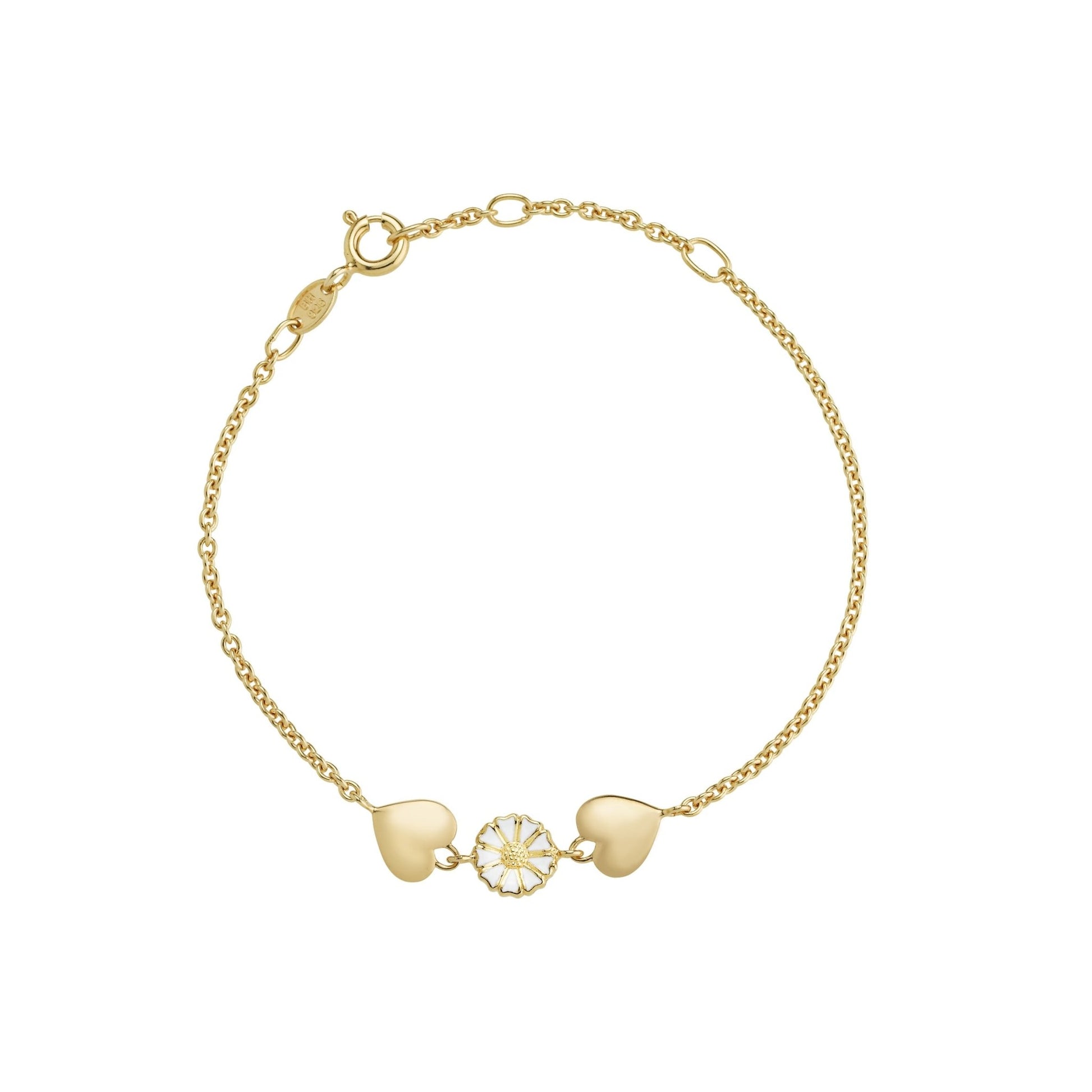 Marguerit armbånd med hjerter - Urma.dk