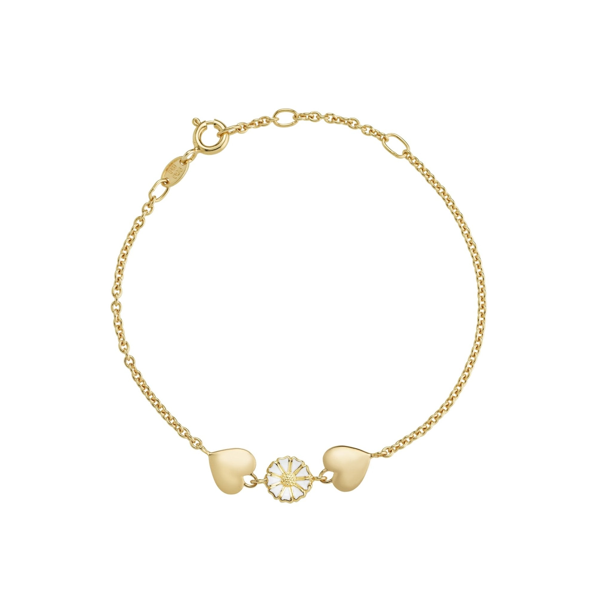 Marguerit armbånd med hjerter - Urma.dk
