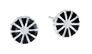 Marguerit ørestikker 7,5 mm, Sølv/Sort