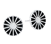 Marguerit ørestikker 11 mm, Sølv/Sort - Urma.dk