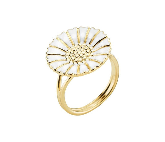 Marguerit ring 18 mm, forgyldt sølv - Urma.dk