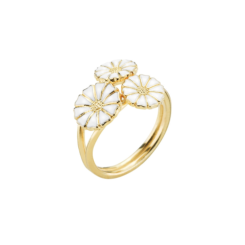 Marguerit ring med 3 blomster - buket 