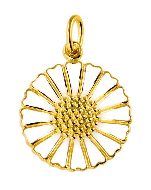 Marguerit vedhæng - Hvid 18 mm