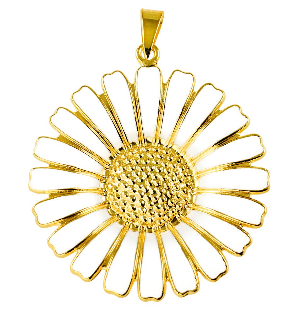 Marguerit vedhæng - Hvid 36 mm