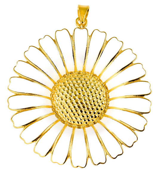 Marguerit vedhæng - Hvid 43 mm