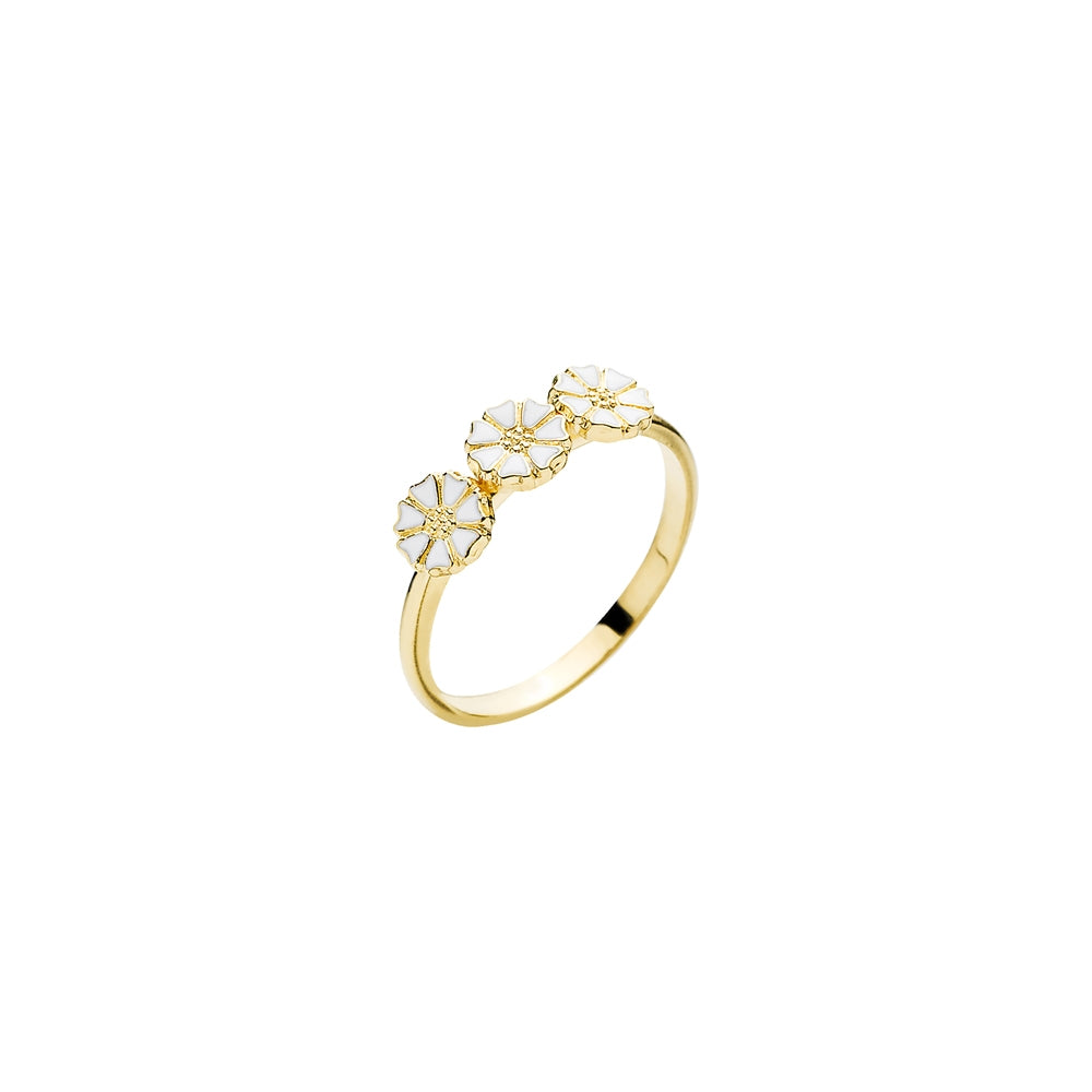 Marguerit ring 3x5 mm, forgyldt sølv 