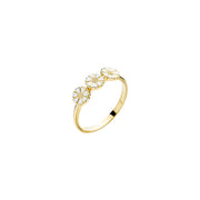 Marguerit ring 3x5 mm, forgyldt sølv 