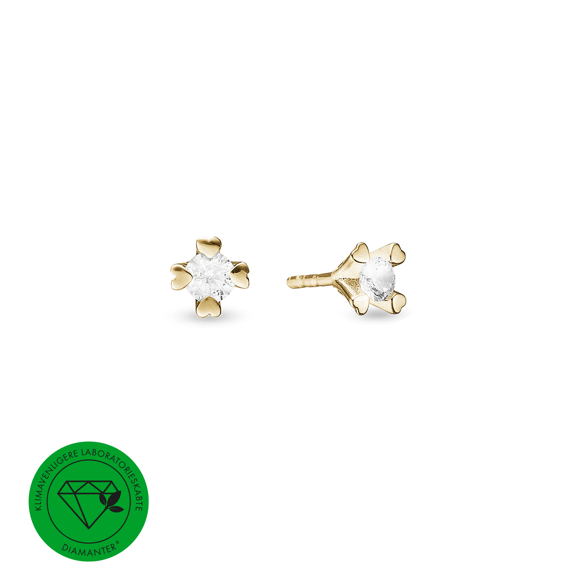 MARY Ørestik 14K LG DIAMANT 2x0,25CT 