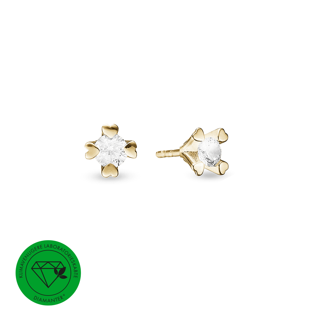 MARY Ørestik 14K LG DIAMANT 2x0,75CT 