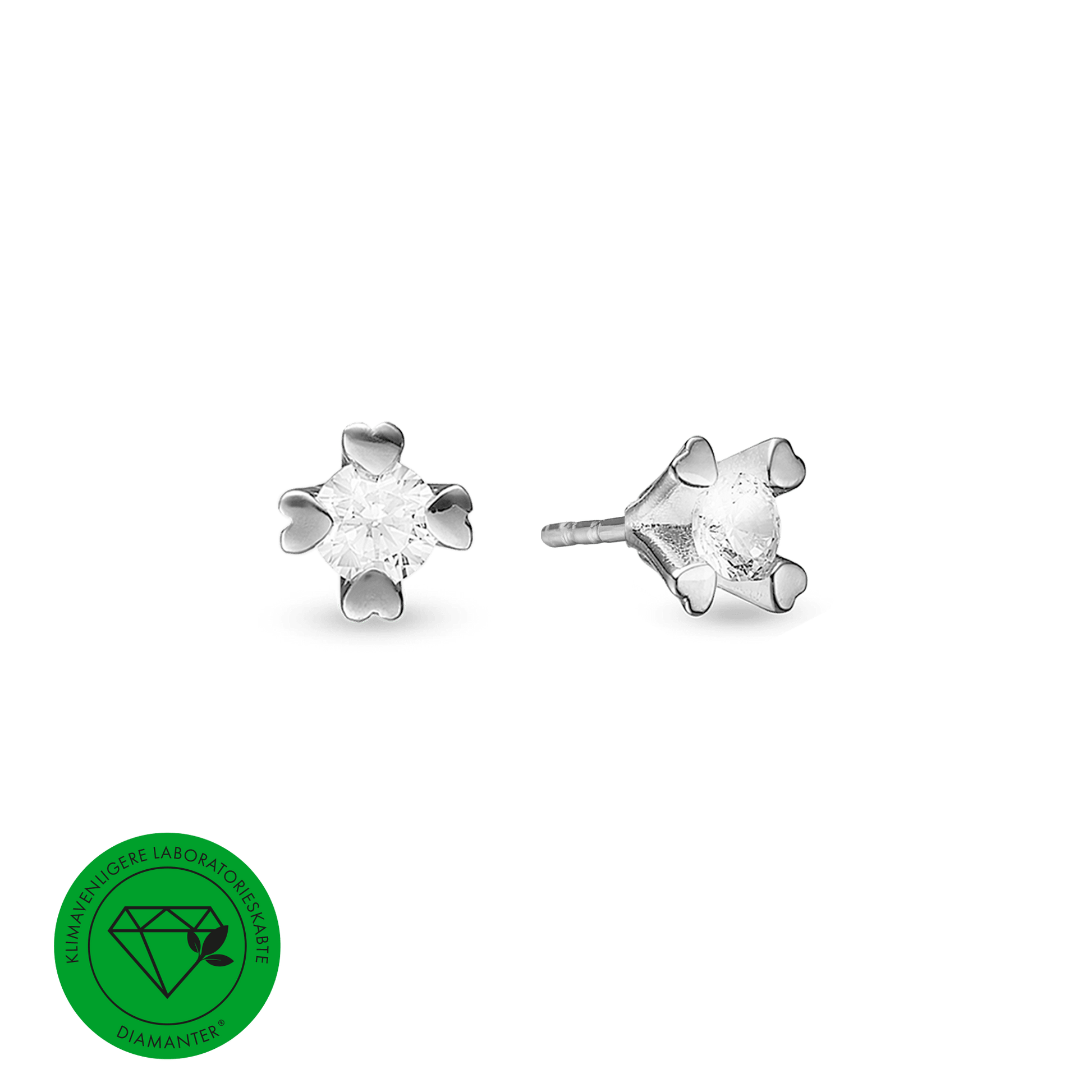 MARY Ørestik 14K,HV LG DIAMANT 2x1,00CT