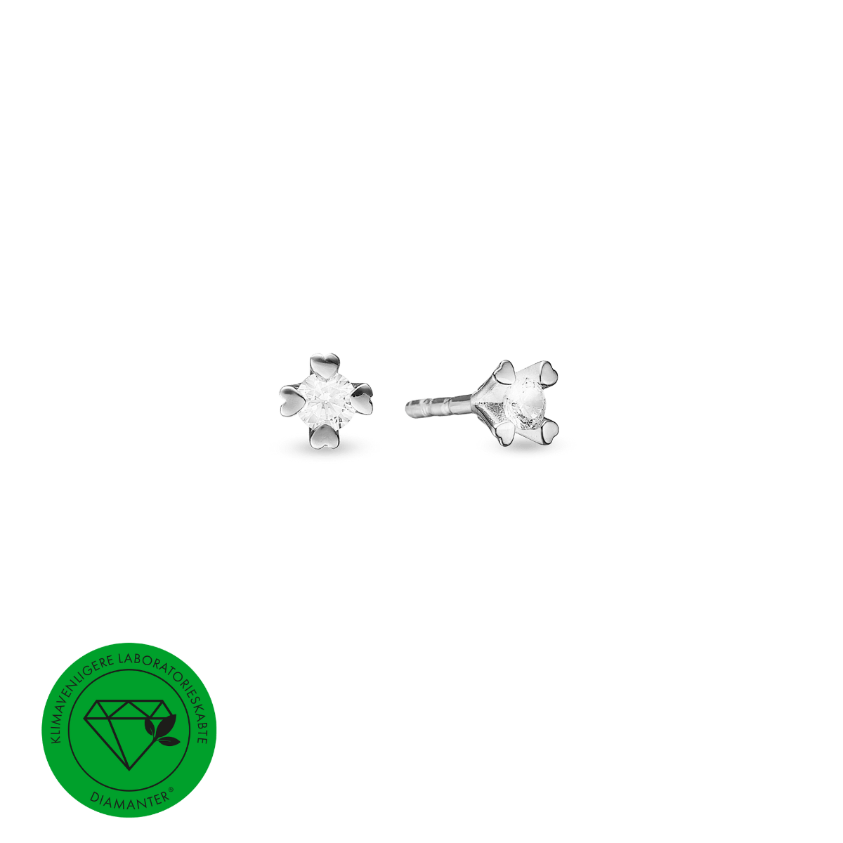 MARY Ørestik sølv LG DIAMANT 2x0,05CT - Urma.dk