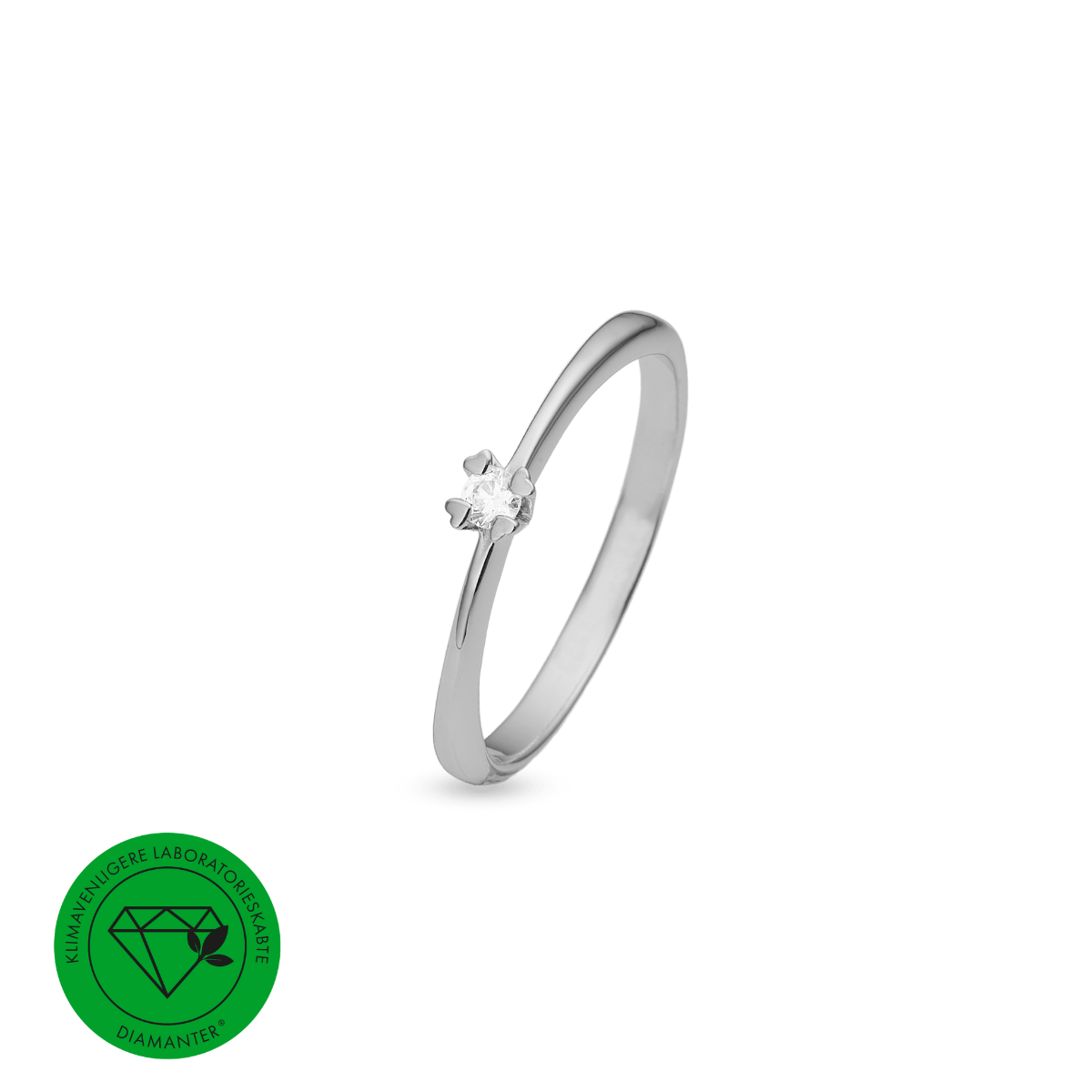 Mary Ring Sølv Lg Diam 0,05Ct W/Vs - Urma.dk