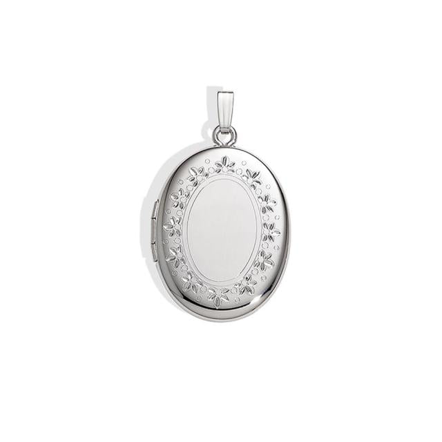Medaljon i rhod. sølv. inkl. kæde - Urma.dk