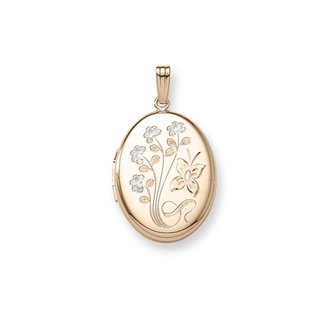 Medaljon m. 14kt. påvalset guld. Inkl. kæde - Urma.dk