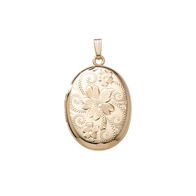 Medaljon m. 14kt. påvalset guld. Inkl. kæde - Urma.dk