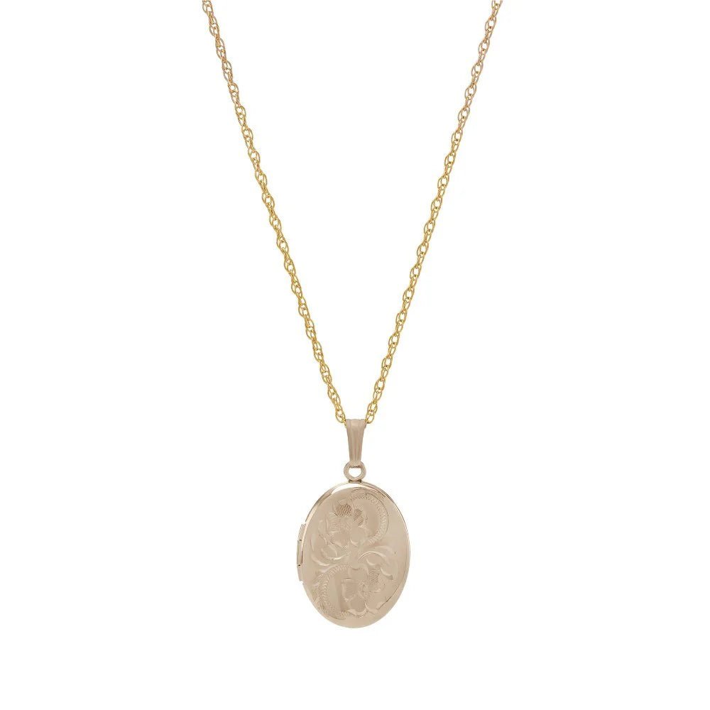 Medaljon m. 14kt. påvalset guld. Inkl. kæde - Urma.dk