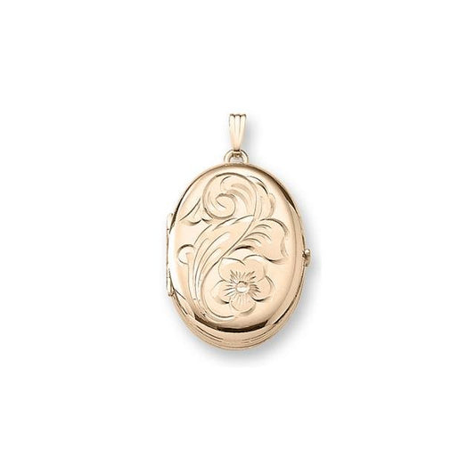 Medaljon m. 14kt. påvalset guld. inkl. kæde - Urma.dk