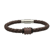 MENS brunt armbånd med charm