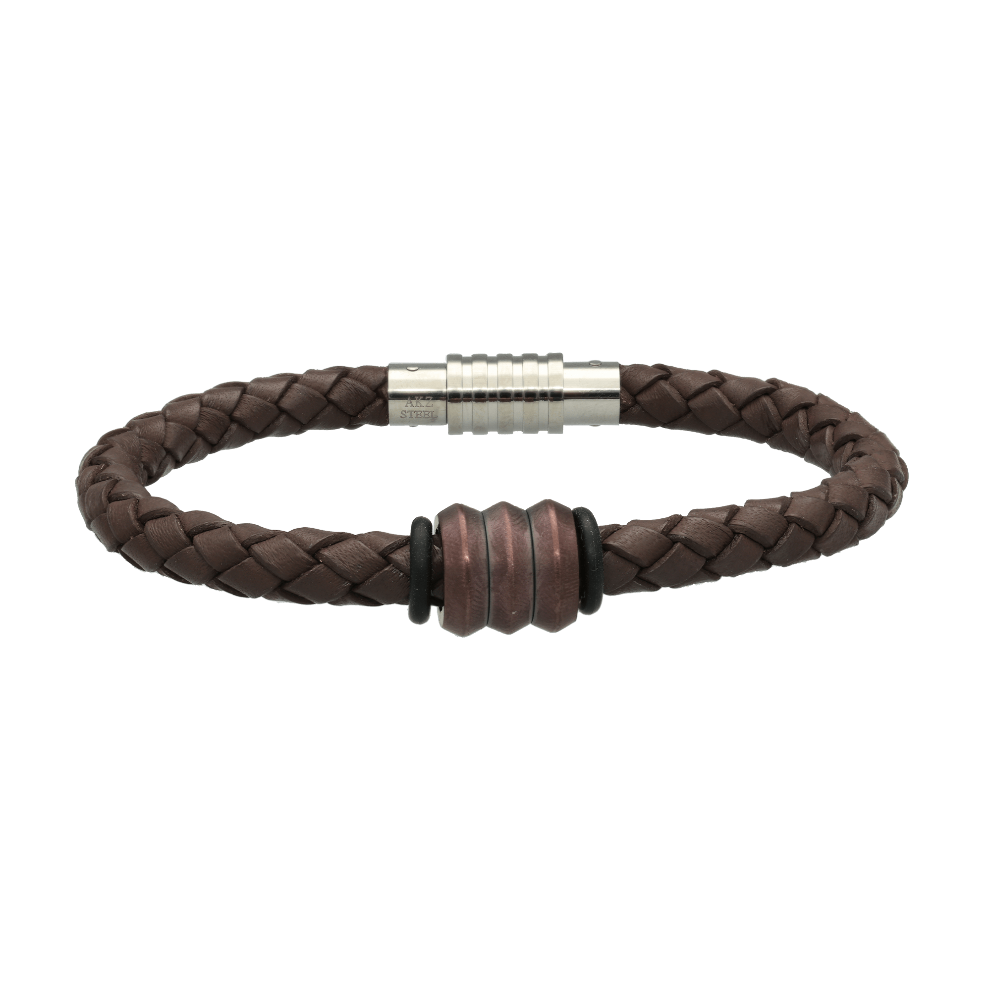 MENS brunt armbånd med charm