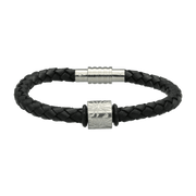 MENS sort armbånd med charm