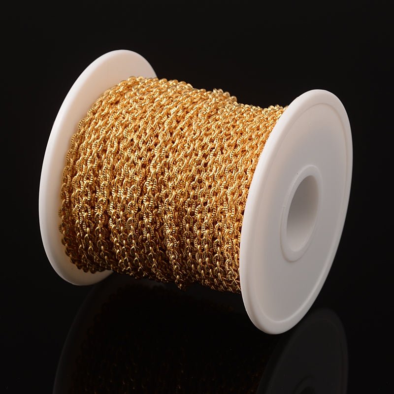 Meterkæde, anker i forgyldt rustfrit stål - Urma.dk