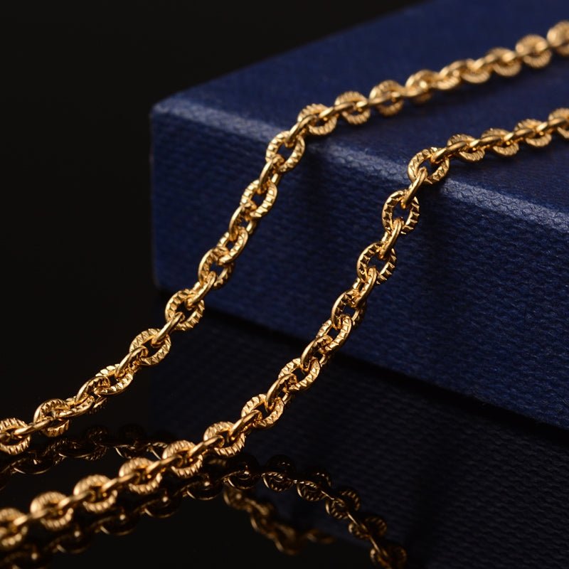 Meterkæde, anker i forgyldt rustfrit stål - Urma.dk