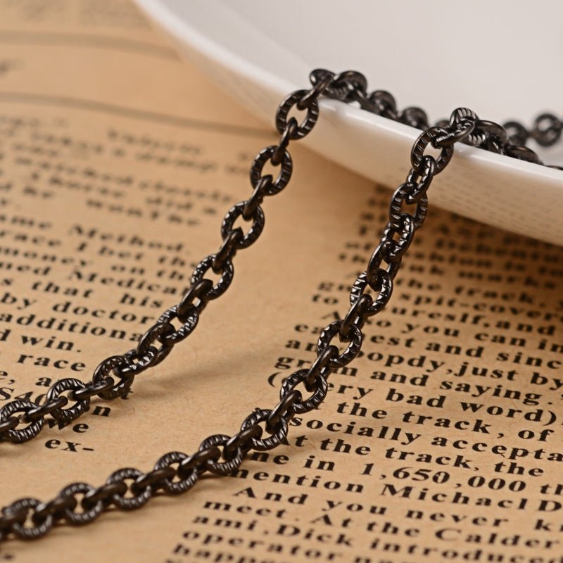 Meterkæde, anker i rustfrit stål, sort - Urma.dk