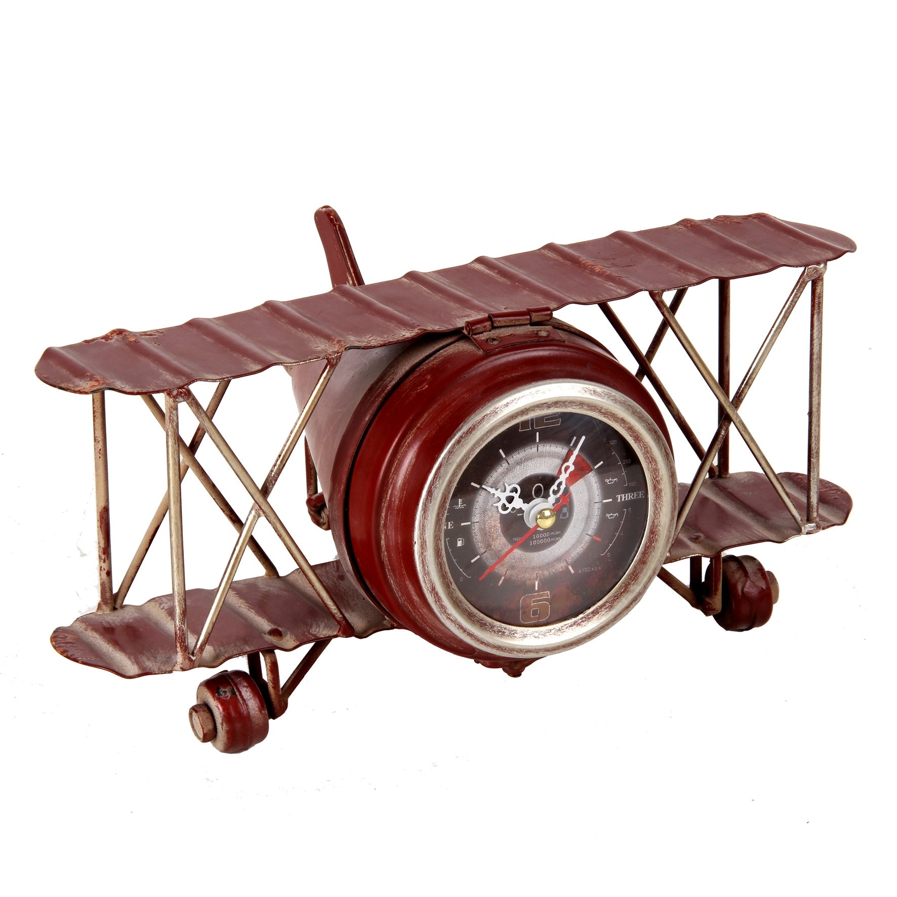 Miniature fly med ur, dekoration - Urma.dk