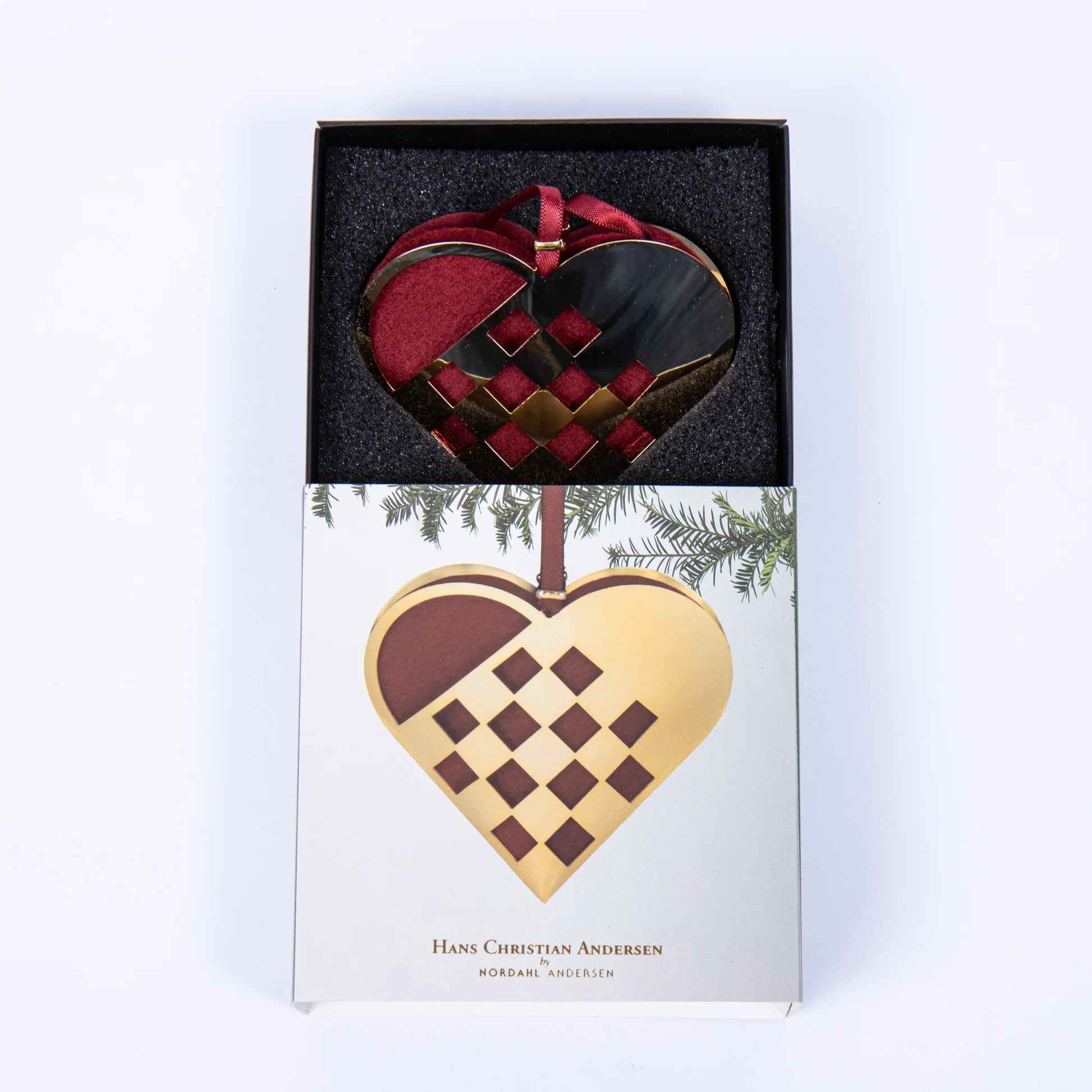 Miniature XS 5 cm julehjerte - forgyldt - Urma.dk