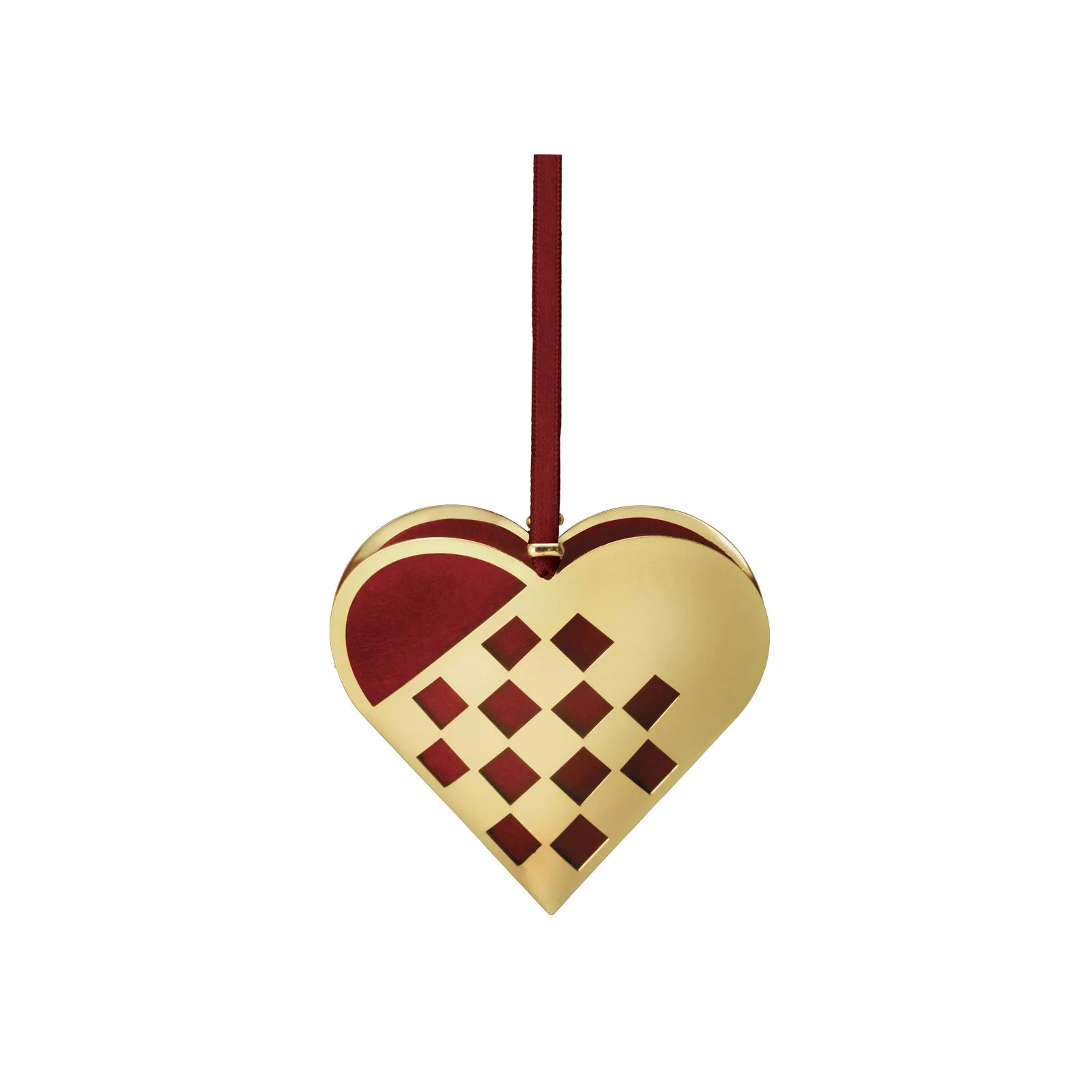 Miniature XS 5 cm julehjerte - forgyldt - Urma.dk