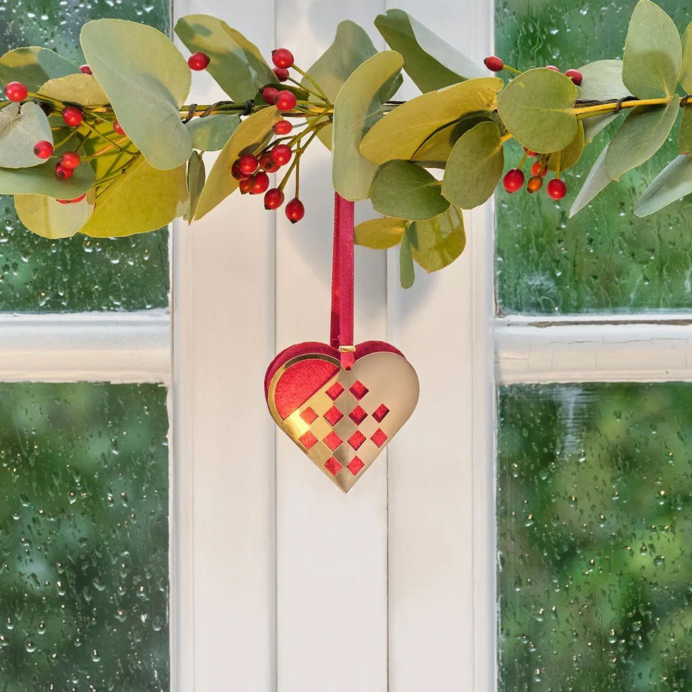 Miniature XS 5 cm julehjerte - forgyldt - Urma.dk