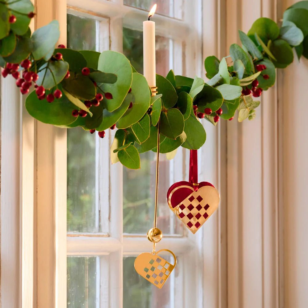 Miniature XS 5 cm julehjerte - forgyldt - Urma.dk